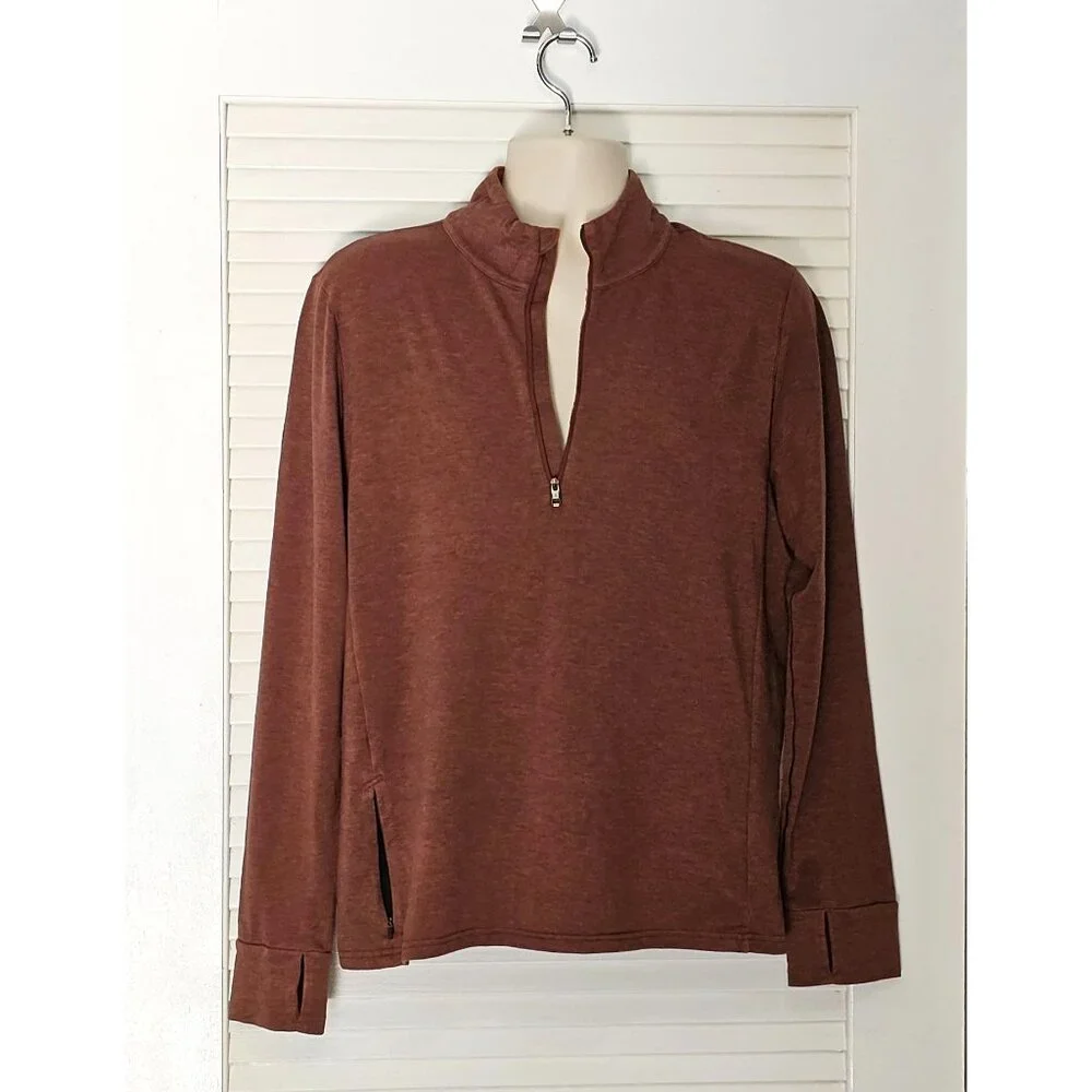 Prana Men's Brown Altitude Tracker 1/4 Zip Top Long Sleeve Size Small 1809 - Picture 3 of 13